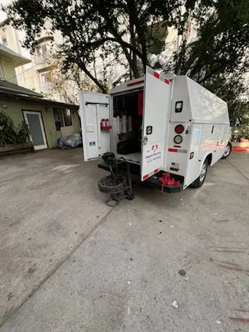 Magnet Plumbing service vehicle on-site for Sewer Line Repair in Meadow Lakes